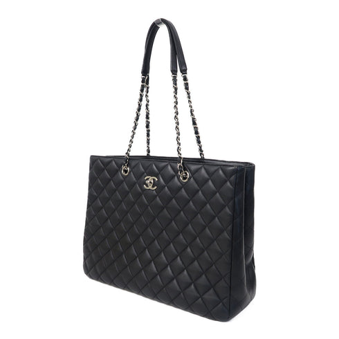 CHANEL Quilted CC SHW Chain Shoulder Bag Calfskin Leather Black v10