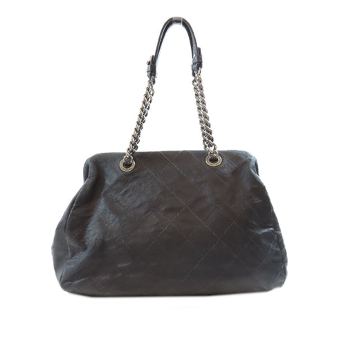 CHANEL CC SHW Chain Shoulder Bag Calfskin Leather Black v1