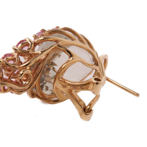 JEWELRY 20.4g Topaz Diamond Earrings 18K Yellow Gold