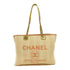 CHANEL CC GHW Deauville Tote Hand Bag Canvas Pink
