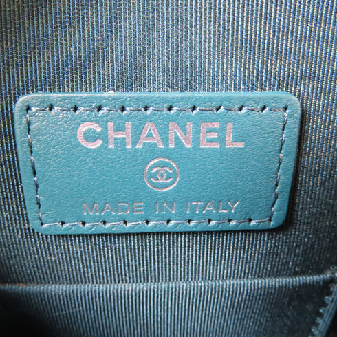 CHANEL Quilted CC SHW Chain Phone Holder Bag A70655 Caviar Leather Green