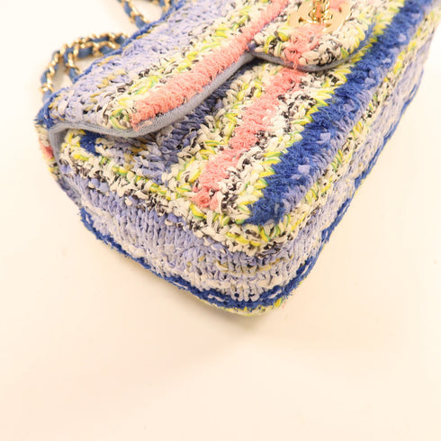 CHANEL CC GHW Classic Flap 20cm Chain Shoulder Bag A69900 Tweed Multicolor