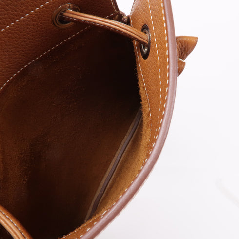 HERMES PHW Aline Shoulder Bag Barenia Leather Brown