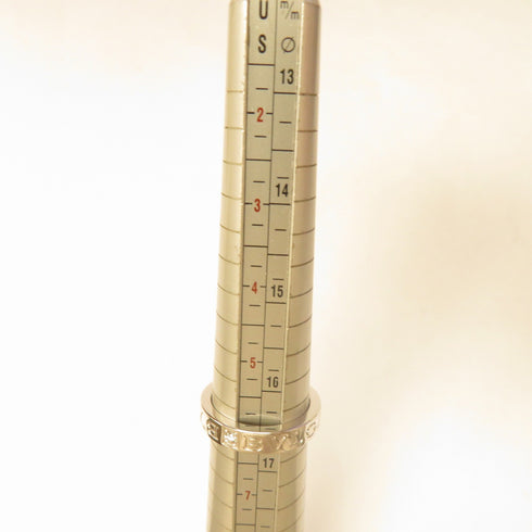 BVLGARI B-zero1 Double Logo Diamond Ring 18K White Gold Bvlgari#52 US#6