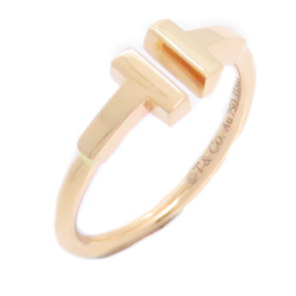 TIFFANY&CO T Wire Ring US#4.75 18K Rose Gold