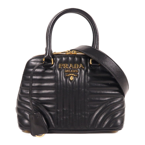 PRADA GHW Promenade 2 Way Shoulder Bag 1BA143 Calfskin Leather