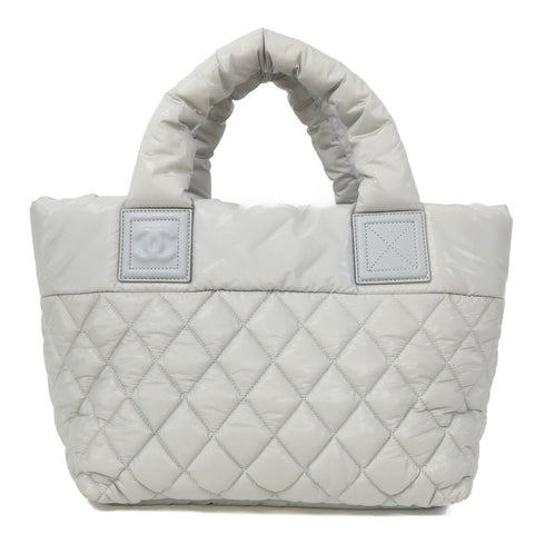 CHANEL CC SHW Coco Cocoon Hand Bag/Tote Bag Nylon Light Green