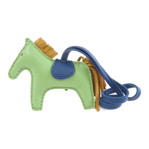 HERMES Rodeo PM Charm Veau Swift Leather Vert Criquet Green Blue Brown