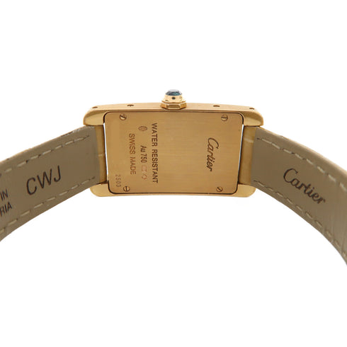 CARTIER Tank American Quartz Watch W2607456 18K Yellow Gold White