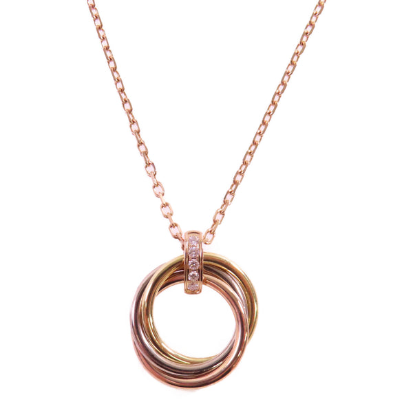 CARTIER Trinity Diamond Necklace RAY154 18K Rose Gold 18K Yellow Gold 18K WG