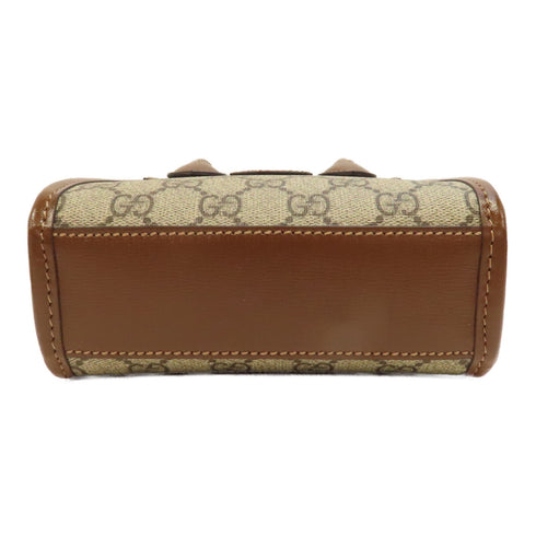 GUCCI GG GHW Mini Tote 2Way Shoulder Hand Bag PVC coated canvas 171623 Brown