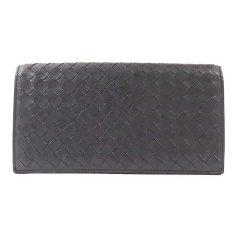 BOTTEGA VENETA BV Long Wallet Lambskin Leather Grey