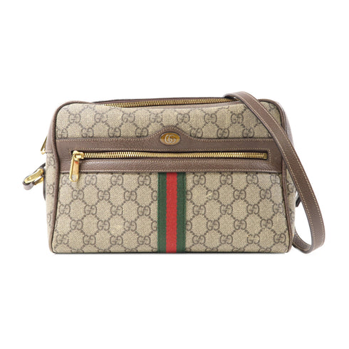 GUCCI GG GHW Shoulder Bag 517080 Coated Canvas Brown