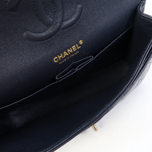 CHANEL Quilted CC GHW Classic 25 Chain Shoulder Bag Lambskin Leather Blue