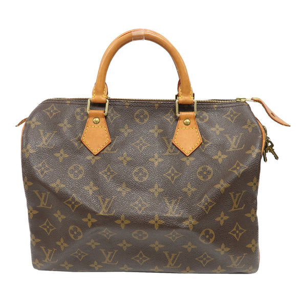 LOUIS VUITTON LV GHW Speedy 30 Handbag M41526 Monogram Brown v3