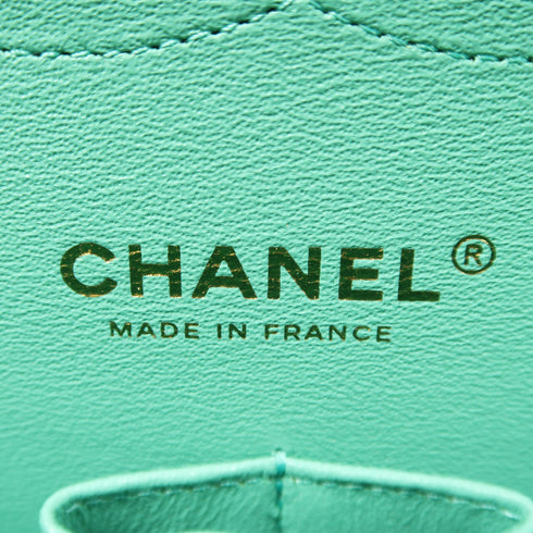 CHANEL CC GHW Large Classic Chain Shoulder Bag Lambskin Leather Green