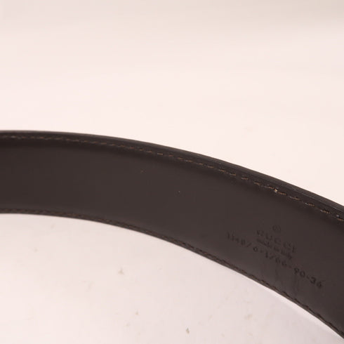 GUCCI GG GHW Belt Calfskin Leather 114876 White