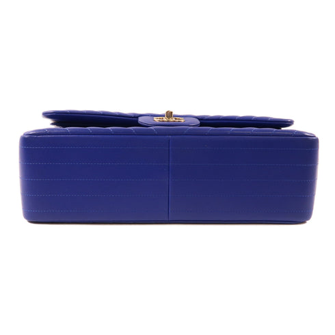 CHANEL CC GHW Chain Shoulder Bag Calfskin Leather Blue v1