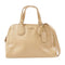 COACH GHW Shoulder Bag Calfskin Leather Beige
