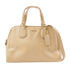 COACH GHW Shoulder Bag Calfskin Leather Beige