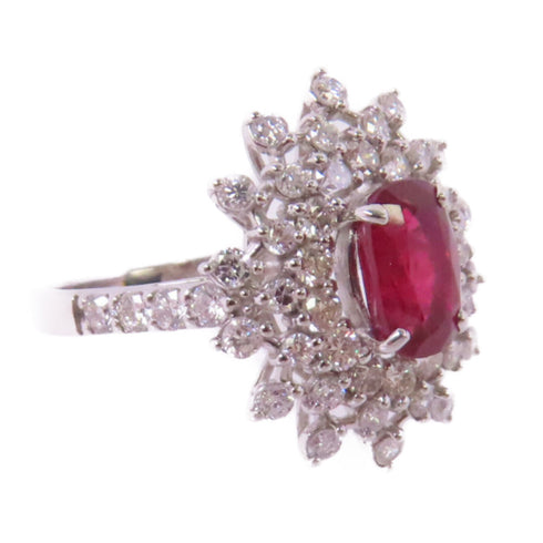 FINE JEWELRY 1.37ct Ruby 1.03ct Diamond Ring US#5.75 PT950 Platinum