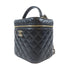 CHANEL Quilted CC GHW Vanity Chain Shoulder Bag Lambskin Leather Black
