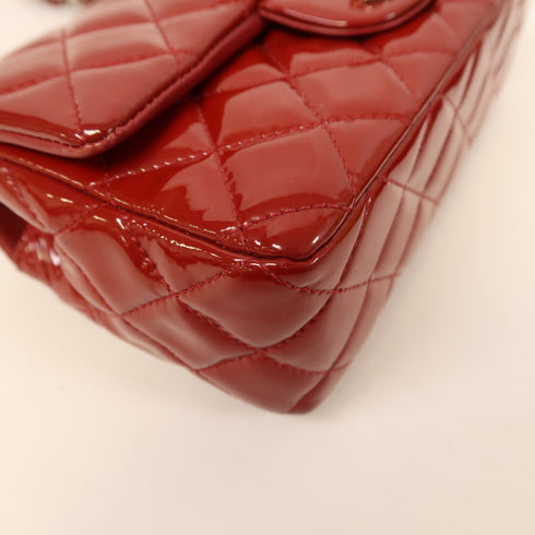 CHANEL CC GHW Classic 20 Chain Shoulder Bag Patent Leather Red