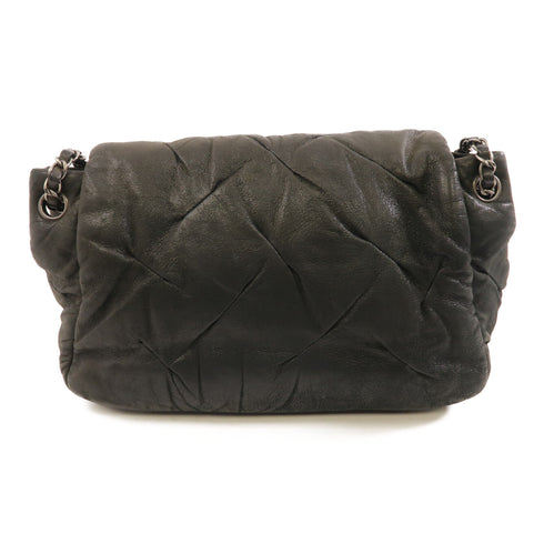 CHANEL CC SHW Chain Shoulder Bag Calfskin Leather Grey v2