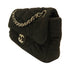 CHANEL Quilted CC SHW Chain Shoulder Bag Canvas Black
