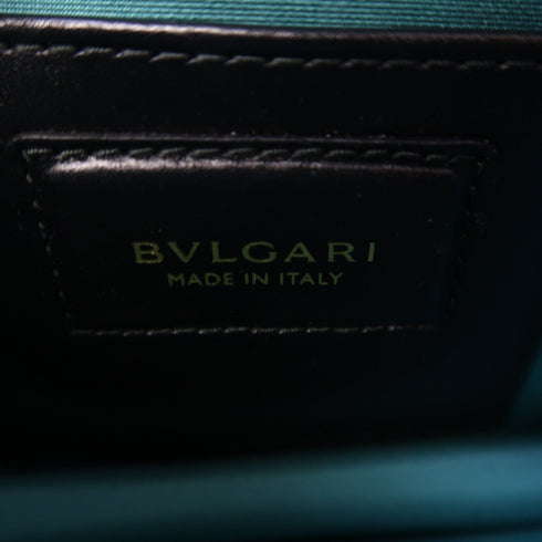 BVLGARI GHW Chain Shoulder Bag Calfskin Leather Black v1