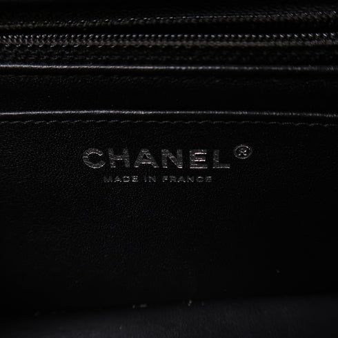 CHANEL CC SHW Chain Shoulder Bag Calfskin Leather Black/Silver