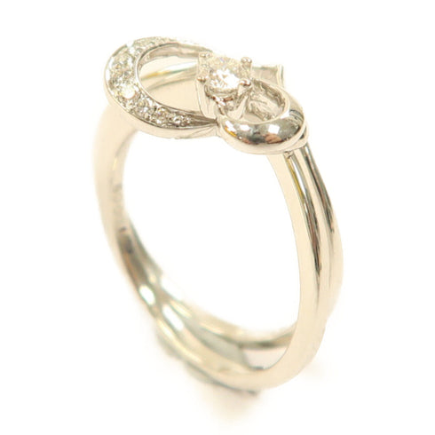 FINE JEWELRY 0.09ct/0.04ct Diamond Ring 18K White Gold US#5