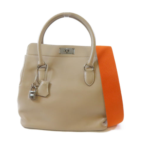 HERMES PHW Tool Box 26 Shoulder Bag Swift Leather Brown