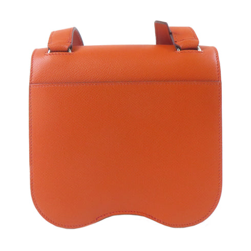 HERMES PHW Della Cavalleria Mini Shoulder Bag Veau Epsom Leather Capucine Orange
