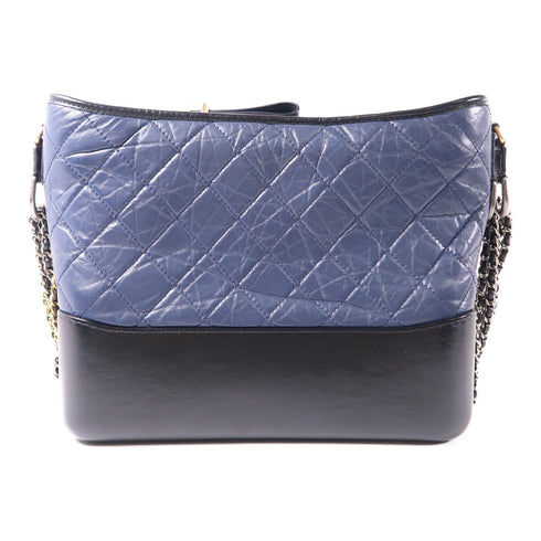 CHANEL CC Gabrielle Chain Shoulder Bag Calfskin Leather Blue/Black