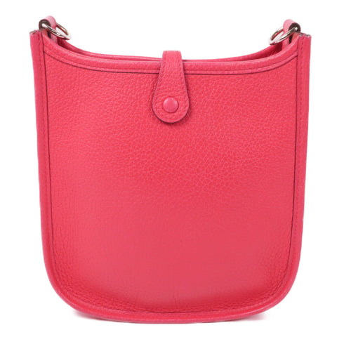 HERMES PHW Evelyne TPM Shoulder Bag Clemence Leather I6 Rose Extreme