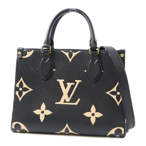 LOUIS VUITTON LV On The Go PM 2 Way Bag M45659 Monogram Empreinte Black/Beige v1