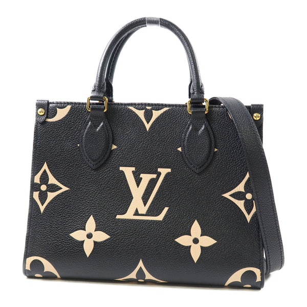 LOUIS VUITTON LV On The Go PM 2 Way Bag M45659 Monogram Empreinte Black/Beige v1