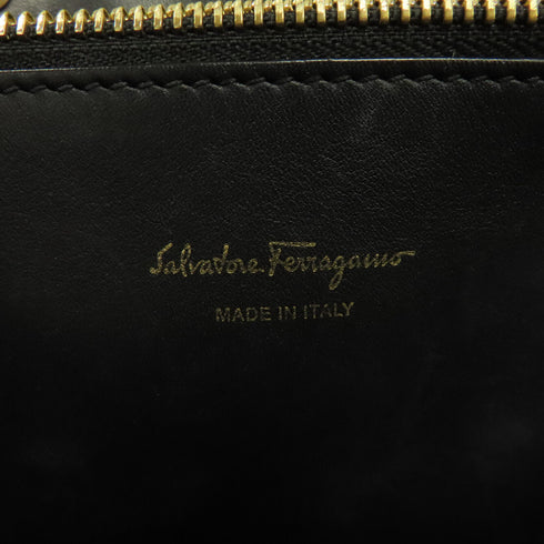 Salvatore Ferragamo GHW Studio Bag 2Way Shoulder Calfskin Leather AU-21 Black
