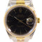 ROLEX Datejust 36mm Automatic Watch 16233 SS 18K Yellow Gold Black