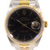 ROLEX Datejust 36mm Automatic Watch 16233 SS 18K Yellow Gold Black