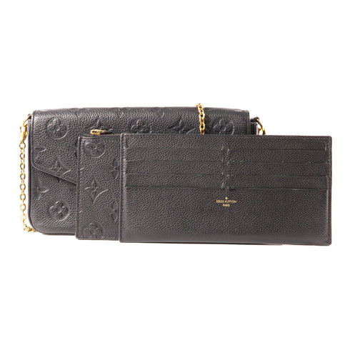 LOUIS VUITTON LV Felicie Pochette Shoulder Bag M82477 Monogram Empreinte Black v1
