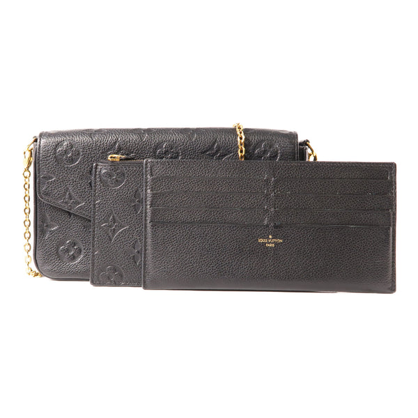 LOUIS VUITTON LV Felicie Pochette Shoulder Bag M82477 Monogram Empreinte Black v1