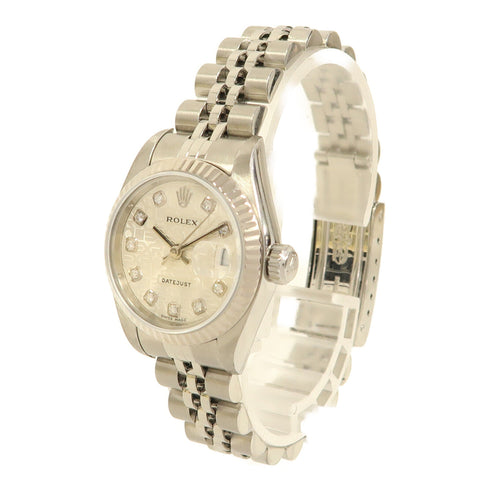 ROLEX Datejust 26mm Diamond Automatic Watch #79174G 18KWG Stainless Steel Silver