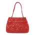CHANEL CC SHW Chain Shoulder Tote Bag Calfskin Leather Red