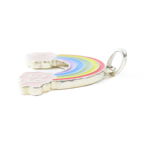 GUCCI GG Rainbow Pendant Charm 925 Sterling Silver Pink Rainbow Color