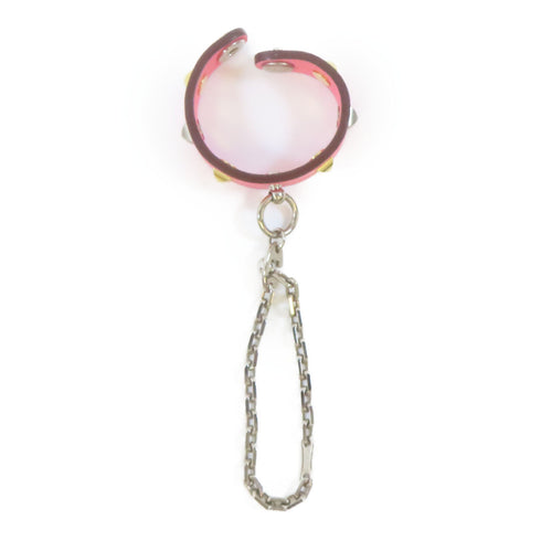 HERMES Rivale Glove Clip Swift Leather Metal Pink Silver Gold