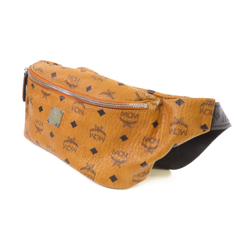 MCM SHW Waist Bag Body Bag Coated Canvas Brown