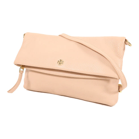 Tory Burch GHW Shoulder Bag Calfskin Leather Pink