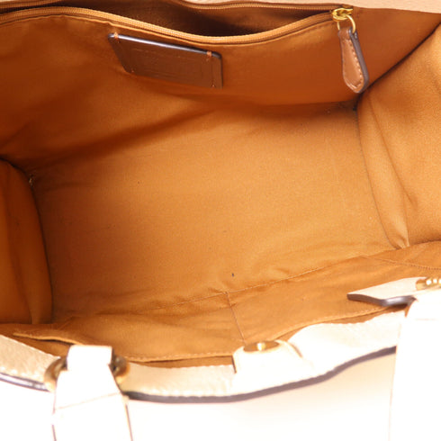 COACH GHW 2 Way Shoulder Bag Handbag Coated Canvas Leather